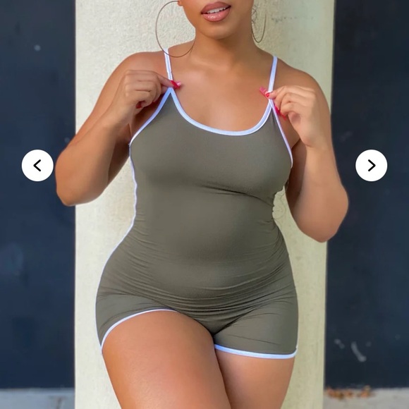Fashion Nova Olive Green Romper - Picture 1 of 11